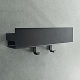 Designfabrik Hamburg Duschablage ohne Bohren | Badezimmer Organizer | Duschregal ohne Bohren | Badregal | Hängeregal | Wandregal | Duschkorb selbstklebend | Duschablage Schwarz 30 cm