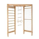 Sprossenwand Kletterwand Turngerät Turnringe & Leiter Kletternetz Indoor Holz
