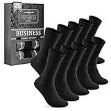 10 Paar Socken Herren 43-46 Schwarz Business Socken Baumwolle Atmungsaktive Anzugsocken 15800