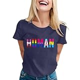 Generisch Tshirt Damen Sommer Basic Kurzarm Shirt Elegant V-Ausschnitt Oberteile Freizeit T-Shirt Tuniken Tops Sportshirt Trainingsshirt Komfort Elegante Bluse Graphic Tops