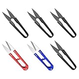 6 Stück Pflanzenschere, Mini Gartenscheere, Beschichtete Premium Ernteschere Edelstahl, Bonsai Schere, Ernteschere, Garten Trimmschere Bonsaiwerkzeug, zum Nähen Gartenarbeit Schneidetuch