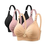 3er Pack Push up BH Damen mit Bügel Große Brüste Spitzen Bequemer BHS Set Starker Halt mit Verstellbarem Unterwäsche Klassische Bra für Sport und Alltag Sportunterwäsche Für Damen (Pink, XL)