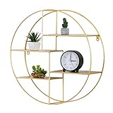 Rundes Wandregal, dekorativ, schwebend, Bücherregal mit Holzregalen für Wohnzimmer, Schlafzimmer, Küche, Shabby-Chic-Stil, skandinavischer Stil