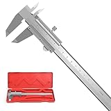 Arvoni Messschieber 150mm, Edelstahl Schieblehre Analog, 0.02 mm Genauigkeit Messschieber mit Feststellschraube, Präzisions-Messgerät Mit Lagerboxen ideal für Zuhause und Industrie