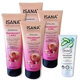 5er Pack: ISANA PROFESSIONAL 2 x Shampoo Traumhaft Lang 250 ml, 2 x Spülung Traumhaft Lang 200 ml, 1 x Handcreme Sensitive, 100 ml für trockene Haut