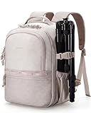 bagsmart Kamerarucksack,DSLR SLR Klein Kameratasche für Fotografen Kompatibel,Schultergurt 2-in-1 Reiserucksack Passend für 12.9' iPad,für Sony,Canon,Nikon,Beige