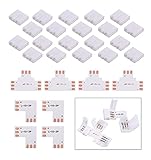 Worahroe LED Strip Verbinder - 28 Stücke Streifen Anschluss 3 Pin 10 mm Lötfreier Licht Anschluss, 50m L Form und T Form Adapter für WS2811 Leuchten Verlängerung