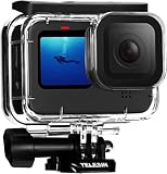 TELESIN 60M Wasserdichtes Gehäuse Hülle für GoPro Hero 12 Hero 11 Hero 10 Hero 9 Black, 60M/200FT schützende Unterwasser mit Halterung und Befestigungsschrauben für Go Pro Hero 11/10/9 Schwarz