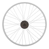 HILAND 28 Zoll Fahrrad Hinterrad mit 7 Fach Freilauf für Mountainbike MTB Silber Aluminium