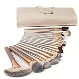 Pinselset Makeup TTRWIN 18 Pcs Professionelles Make up Pinsel set Geschenkset Schminkpinsel set für Fontation Concealer, Abdeckstift, Blush Palette, Puder, Beige Ledertasche