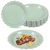 Pmueuff 40 Pcs Pappteller für Geburtstag, Papierteller Groß 23cm(9inch), Stabile Pappgeschirr für Hochzeit Party, Umweltfreundliche Kuchenteller aus Natürlichen Material