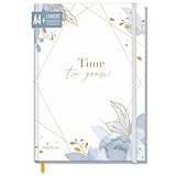 paper&you® Notizbuch liniert A4+ mit Gummiband 'Time to Grow' 156 Seiten, 78 Blatt - liniertes Notebook, Bullet Journal, Skizzenbuch, Tagebuch - nachhaltig & klimafreundlich