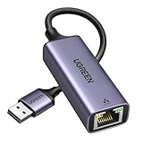 UGREEN LAN Adapter 3.0 1000 Mbps Ethernet Adapter USB auf RJ45 Gigabit Netzwerkadapter auf USB Aluminium kompatibel mit Switch,Mi Box,Laptop unter Win 11/10/ 8.1/8, Mac OS, Linux（Grau,10cm）