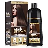 Dunkelbraun Haarfärbeshampoo für Graues Haar, Sofort Haarfarben Shampoo für Männer und Frauen, Hair Dye 3 in 1, Hair Color Shampoo 500ml