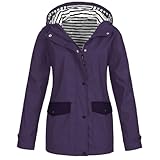 Leichte, wasserdichte Jacke für Damen, Wandern, Regenmäntel für Damen, Übergröße, winddichter Mantel mit Tasche, Kordelzug, Wandern, Regenmantel, Outdoor-Oberbekleidung, Windbreaker, Sportjacke