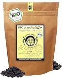 UNCLE SPICE® BIO Rauchpfeffer schwarz - Geräucherter Pfeffer 120g –ganze Körner – Premium BBQ Gewürz, Grillpfeffer, Pfeffer aus ÖKO-Anbau – Ideal für Fleisch, Fisch, Gemüse & Marinaden, DE-ÖKO-005