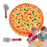 Kinder Pizza Spiel – Lebensmittel Imitations Set, Realistisches Schneide Spielzeug mit ABS Material, Förderung Sozialer Fähigkeiten und Kreativität | Küchen Zubehör für Rollenspiele
