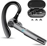 Bluetooth Headset Wireless Freisprech Telefon, 5.3 Bluetooth Headset Handy mit 60H Spielzeit, ENC Dual Mic Geräuschunterdrückung Ohrhörer, Earbuds mit Ladecase für Business/Büro/Autofahren, Schwarz