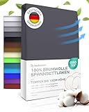 Bodamico Topper Spannbettlaken 180x200 cm - 100% Baumwolle Jersey für Boxspringbett Topper bis 10cm Höhe-Topper Bezug 180x200-135g/m2 Oeko-Tex geprüft - Topper Schoner in Anthrazit