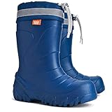Ultra Leichte Gummistiefel Lammfell Gefüttert Winterstiefel Winterschuhe Mammut (24/25, Blau)