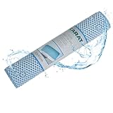 KARAT Badewannenmatte 43 x 91 cm - Antirutschmatte für Badewanne, Badewanneneinlage, Duschmatte mit Saugnäpfen, rutschfeste Badematte (Azure) (Blau)