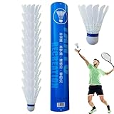 Generisch Badminton-Federbälle – Feder-Shuttle-Vogel, langlebiger Trainings-Shuttle | Hochstabile Badminton-Federbälle für Anfänger, Freizeit, Indoor, Outdoor, Übungsclub, Schule, Sportspiele