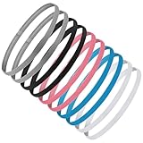 Haarband Herren, 10 STK Sport Haarbänder Dünn, Haarband Jungen, Elastische Stirnband, Kinder rutschfeste Stirnbänder, Sport Haarband Damen für Frauen, Mädchen, Fußball, Yoga, Laufen, Joggen