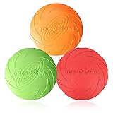 Winzasber Hundefrisbee ,3 Stück 22cm hundespielzeug Frisbee,Gummi Frisbee,für Land und Wasser,Hundetraining, Werfen, Fangen & Spielen(Rot + Orange + Grün) (L)