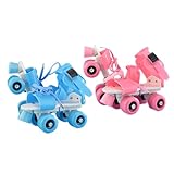 Dfstvup 4-Rollen-Skates, verstellbare Skates - Zweireihige Rollschuhe für Kinder | Einfach zu tragen, einfaches Design für, Mädchen, Tochter, Sohn, Schwester