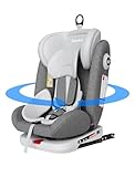 Fourward Baby Autositz 360° drehbar | ISOFIX | Ruheposition | Gruppe 0+1/2/3 | 9-36 kg | Kindersitz mit 5-Punkt-Sicherheitsgurt | Komfortabler Kinderautositz | Hohe Sicherheit | Einfache Installation