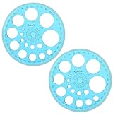 cobee 2 Stück Kreisschablone zum Zeichnen, Kreis Schablonen zum Malen mit 16 Kreisen, Zeichenschablone Kreis Lineal Multifunktionales Quilling Schablone Messschablonen für Zeichenhilfen