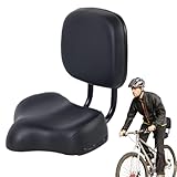 Fahrradsitzrückwand, ergonomischer Rückenteil Comfort Bike Seat, breiter Sitz mit weichem PU-Lederbezug, Stoßdämpfung, Radzubehör, 29,9 x 24,5 cm