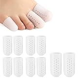 10 Stück Zehenschutz, Zehenschutz Kleiner Zeh, Zehenschutz Großer Zeh, Atmungsaktive Zehenkappe Zehenschoner für Blasen, Hühneraugen, Zehennägel Verlust, Reibung Schmerzlinderung