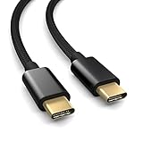 PAXO 0,3m USB C auf USB C Kabel, 10 Gbit/s, USB 3.2 Gen2, USB Typ C Ladekabel und Datenkabel, schwarz