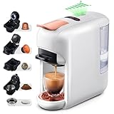 WuDLi Multikapsel-Kaffeemaschine, professionelle Kaffeemaschine, 19-bar-Espressomaschine für Pads, für Kcup*/Nes*/DG*/Espressopulver für Zuhause oder Büro