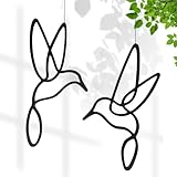 Lineart Vögelset zum Aufhängen | Elegant Zeitloses Design fensterdeko hängend | Fensterdeko Hängend Modern | Ganzjährige Fensterdeko hängend | Fensterschmuck | Frühlingsdeko | Wanddeko | Fensterbilder