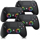 CSL - 4x Wireless Gamepad für PS4 und PC - PC Anschluss - Wireless Controller - Dual Vibration - Headset Ausgang - Turbo Funktion - Touchpad - Share-Taste - M-Taste für freie Belegung