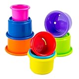 LAMAZE - Pile And Play Stacking Cups - Stacking And Nesting Toy Set - Stacking Cups for Babys - Colourful Toys of Babys, Multicoloured , From 0 Months +