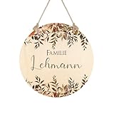 Manufaktur Liebevoll Personalisiertes Türschild Familie in Holz - Familienschild Haustür
