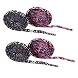 VALICLUD 2 Paare Flache Schnürsenkel Zebra und Leopardenmuster Polyester Strapazierfähig Ersatz Schnürbänder Outdoor Casual Schuhe Zubehör Sneakers