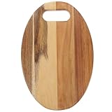 jojofuny Holzschneidebrett aus Langlebigem Akazienholz mit Praktischem Aufhängeloch Leichtes Tragbares Schneide Servierbrett für Küche Camping und Outdoor einsatz Rustikaler Charme