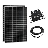 pro.tec Balkonkraftwerk Brusson 800 W Komplettset mit 2x400W Solaranlage mit Wechselrichter mit App und WIFI Solarmodulen 10m Kabel Photovoltaik Plug+Play