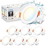 LVWIT 4W LED Einbaustrahler 230V LED Spots Flach Einbauleuchten 400LM Ersetzt 35W Halogen Einbauspots Warmweiß 3000K Neutralweiß 4000K Kaltweiß 6500K Deckenspots, 6er Set