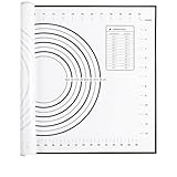 Miorkly Backmatte Groß Teigmatte 60x40cm, Silikonmatte Baking Mat Rutschfeste, Antihaftbeschichtete Backunterlage mit Messung,für Fondant Gebäck Pizza, BPA Frei(Schwarz+3Pcs Schaber)
