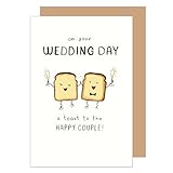 Edition Seidel Premium Glückwunschkarte zur Hochzeit mit Umschlag aus Kraftpapier. Hochzeitskarte Grußkarte Vermählung Just Married Wedding Brautpaar Toast anstoßen (H487 SW024)