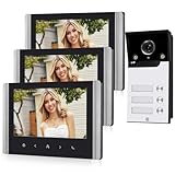 FTes RFKits WLAN Wireless Video Türsprechanlage,1080P Außenkamera,7 Zoll Touchscreen Wireless Monitor,PIR Bewegungserkennung,Nachtsicht,Tuya APP Steuerung (3 Familienhaus)