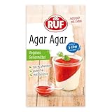 RUF Agar Agar Pulver, veganes Geliermittel, pflanzliche Gelatine für Tortencreme, Dessert, Mousse & Marmelade, kalte oder heiße Verarbeitung, 1 x 30g