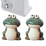 WC-Bolzenkappen – dekorative Froschabdeckungen, Porzellan-Schraubkappen | 2 Stück Frosch-WC-Bolzenabdeckung, Frosch-Design, langlebige WC-Bolzenkappen, Keramik-Schraubenabdeckungen für