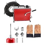 Trintion 500W Elektrische Rohrreinigungsmaschine 220V Rohrreiniger Kanalreinigungsmaschine geeignet für Ø20-200 mm Rohrleitungen Riemenantrieb Abflussreiniger mit Ø10mm 16mm Spiralen