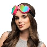 Boland - Skibrille Festilove, holografische Gläser, Kostümzubehör für Karneval und Mottoparty, Partybrille, Rosa